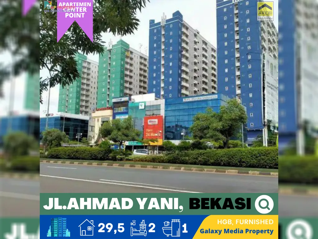 Apartemen 2BR dijual Murah View Kolam Renang, Furnished, Center Point, Bekasi 3 menit Tol Barat