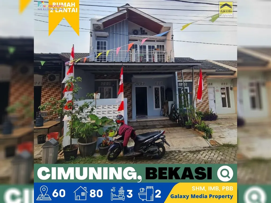 Rumah dijual 2 Lantai Asri, Cimuning, Mustika Jaya, Bekasi 12 menit Grand Wisata