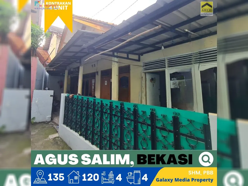 Kontrakan Aktif dijual 4 Pintu, Agus Salim, 4 Menit Stasiun Bekasi