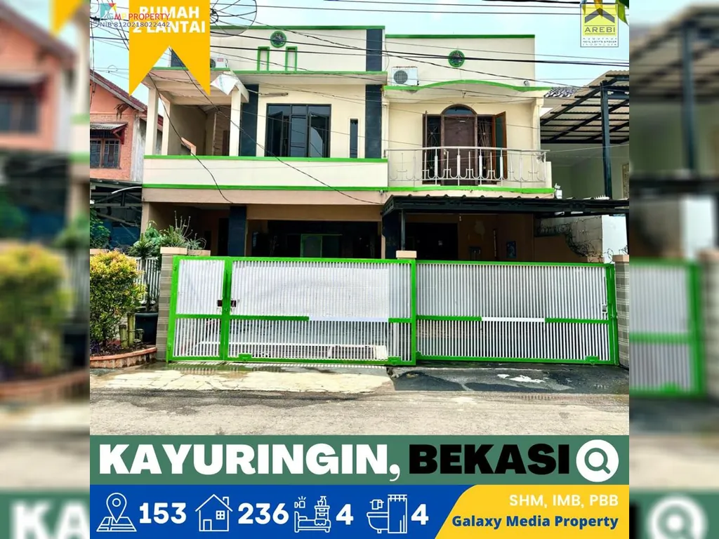 Rumah dijual 2 Lantai, Kokoh, Kayuringin Jaya, Bekasi 6 menit Tol Barat