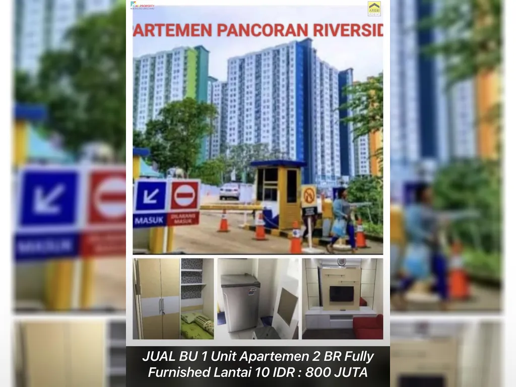 DIJUAL MURAH Apartement Siap Huni Full Furnished Di Apartement Pancoran Reviverside Jakarta Selatan