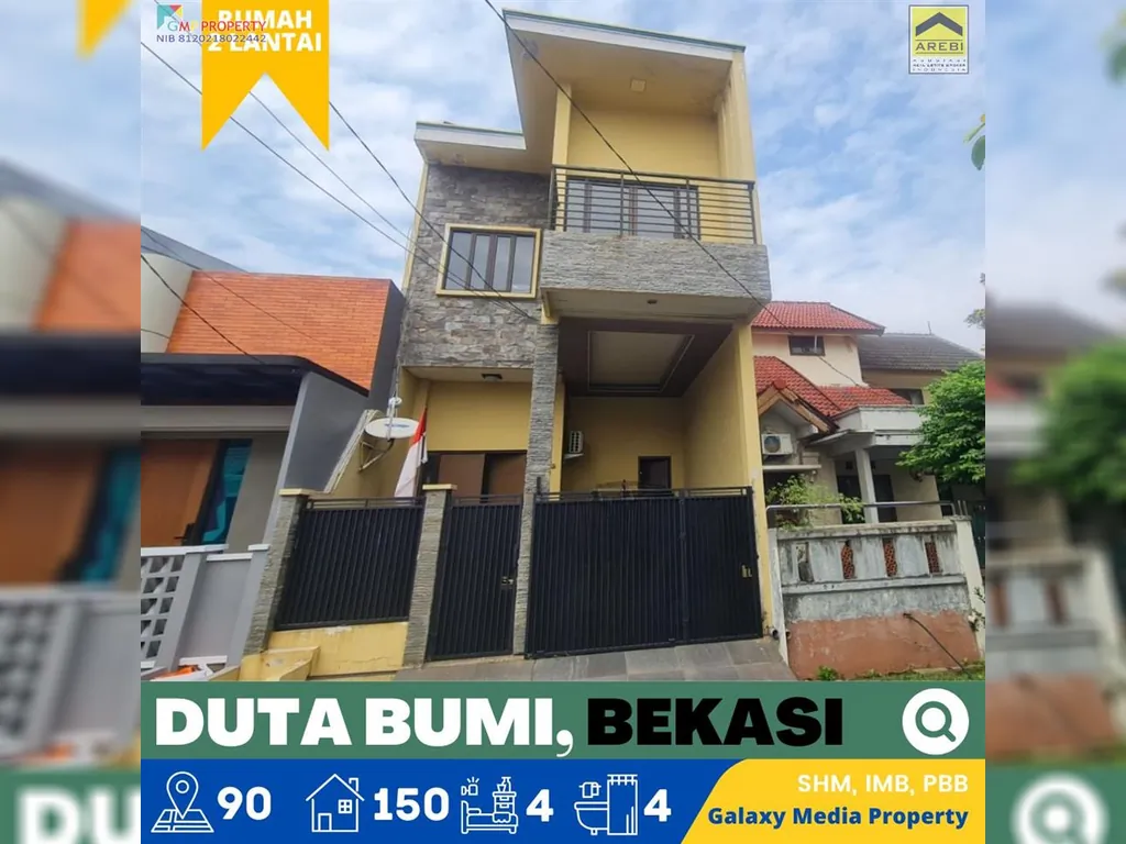 Rumah dijual 2 Lantai, Perumahan Duta Bumi Nempel Harapan Indah, Bekasi